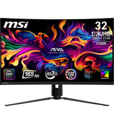 Ecran PC Gamer MAG 321CUP 32" Incurvé 4K 165Hz QD-OLED HDR True Black 400 HDMI 2.1 USB-C 15W MSI