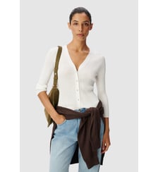 Cardigan col V tricot côtelé boutonné Ikks