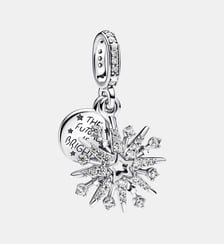 Charm Pendant Double Feu d'Artifice Scintillant Pandora