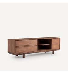 Meuble TV noyer et plaqué Gloria design E. Gallina AM.PM