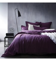 Housse de couette en lin lavé, RÊVE DE LIN Blanc Cerise