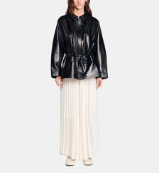 Blouson en cuir lisse Sandro