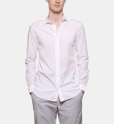 Chemise blanc en voile de coton coupe droite Atelier Privé