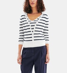 Gilet msuzy - Motif rayures - Coton - Coupe oversize Caroll