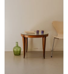 Table d'appoint en bois et verre Hanna N°1289- Produit chiné Debongout