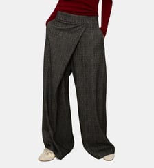 Pantalon paréo chiné à jambe droite Adolfo Dominguez