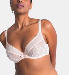 Soutien-gorge balconnet Intuition rose pâle grande taille Maison Lejaby