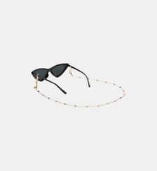 Chaîne de lunettes Suri métal doré pierres multicolores La Coque Française