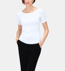 Pull malone fin à col bateau - Motif uni - Coupe ajustée Caroll