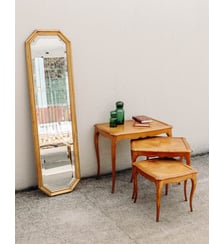 Grand miroir rectangulaire au cadre doré Georges N°1277- Produit chiné Debongout