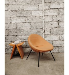 Fauteuil orange en tissu Jakob N°286- Produit chiné Debongout
