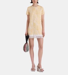 Robe Mini Swing Iris Jacquard Yellow La DoubleJ