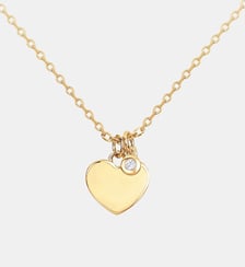 Collier médaille coeur sur chaîne Jamais sans Toi | Médaille Coeur en Plaqué Or avec diamant blanc La Garçonne Diamant