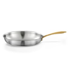 Gourmet Doré - Poêle 32 cm inox triply avec poignée laiton Cuisinox