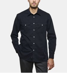Chemise marine en gabardine coupe droite Atelier Privé
