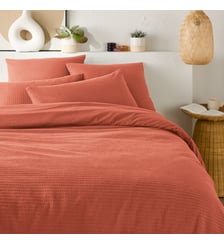 Housse de couette coton lavé nid d'abeille La Redoute Interieurs