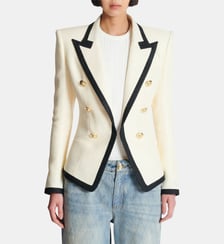 Veste ajustée bicolore en natté Balmain
