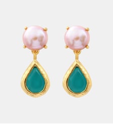 Boucles d'oreilles tiges percées   doré à l'or fin - Bysance Satellite