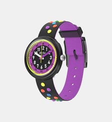 Montre Cosmic fun Noir, Violet FPNP191 Flik Flak