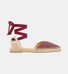 Espadrilles plates en lin à lacets en velours BRAVA Castaner