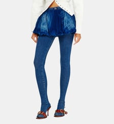 Jupe courte bouffante en denim velours Diesel