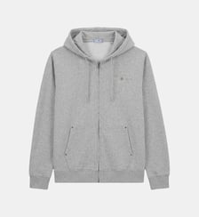 Sweat à capuche zippé teinture old en coton Serge Blanco