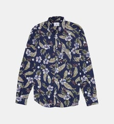 Chemise manches longues brodée en coton Serge Blanco