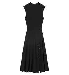 Robe cotelée avec fente latérale Maje