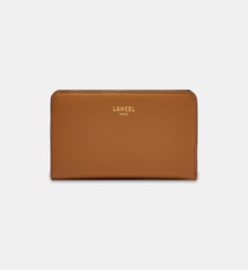 Portefeuille rectangulaire zippé signature en cuir Lancel