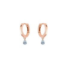 Mini Créoles 360° - 2 diamants poire, poids total 0,20ct approx.  - Or rose 750‰ La Brune & La Blonde