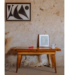 Table basse à système en bois Léonie N°837- Produit chiné Debongout