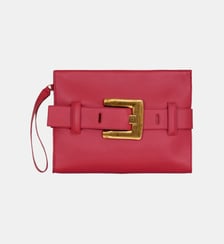 Pochette Anthem en cuir lisse Balmain