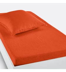 Drap housse enfant lin lavé, bonnet 30cm La Redoute Interieurs