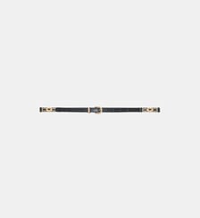 Ceinture fine en cuir effet croco Maje