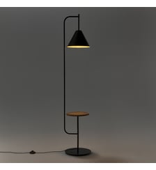 Lampadaire avec tablette métal fer et chêne La Redoute Interieurs