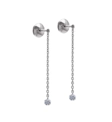 Pendants d'oreilles 360° - 2 diamants, poids total 0,14ct approx. - Or blanc 750‰ La Brune & La Blonde