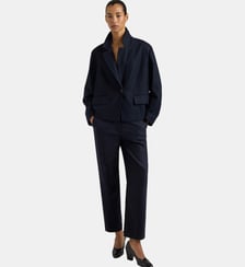 SILFUR OFFICE PANTS IN FLANNEL - NAVY BLUE Momonì