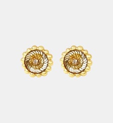 Boucles d'oreilles tige percée Angèle rond brodé  - Angele Satellite