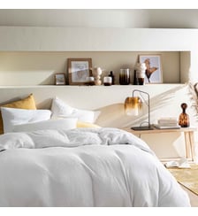Housse de couette en gaze de coton, SIMPLEMENT GAUFRÉ Blanc Cerise