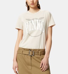 T-shirt logo et oiseaux Pinko