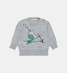 Pull col rond avec motif brodé Marni