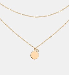 Bracelet double chaînes Jamais sans Toi | Médaille Ronde en Plaqué Or avec diamant blanc La Garçonne Diamant