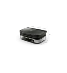 Plancha électrique HD6212/90  couvercle verre à poser, 50x25 cm Philips