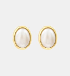 Boucles d'oreilles tiges percées ovales Océane  doré à l'or fin - Oceane Satellite