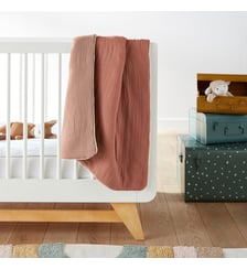 Couverture bicolore bébé gaze de coton La Redoute Interieurs