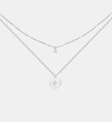 Collier Coeur céleste en Argent avec diamant blanc La Garçonne Diamant