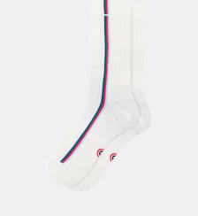 Chaussettes de sport mi-hautes rayées bleu et vert Le Slip Francais