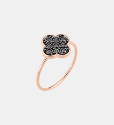 Bague serti, diamants noirs, or rose Morganne Bello