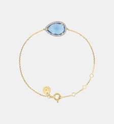 Bracelet, topaze swiss blue, diamants, or jaune Morganne Bello
