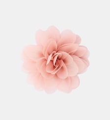 Broche fleur rose en tissu et lurex Balaboosté